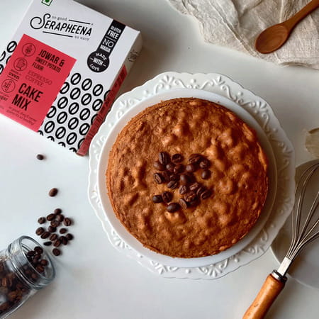 Serapheena Cake Mix No Maida Eggless Vegan Jowar And Sweet Potato Flour 205g (Coffee Pack Of 3)
