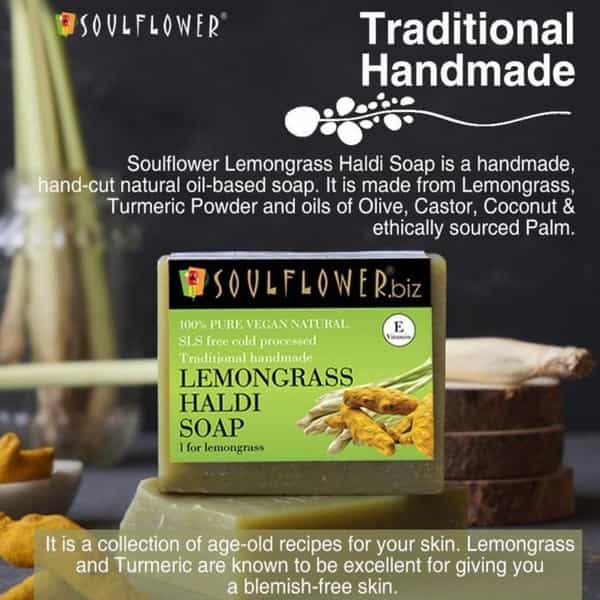Soulflower Lemongrass Haldi Soap 150Gm