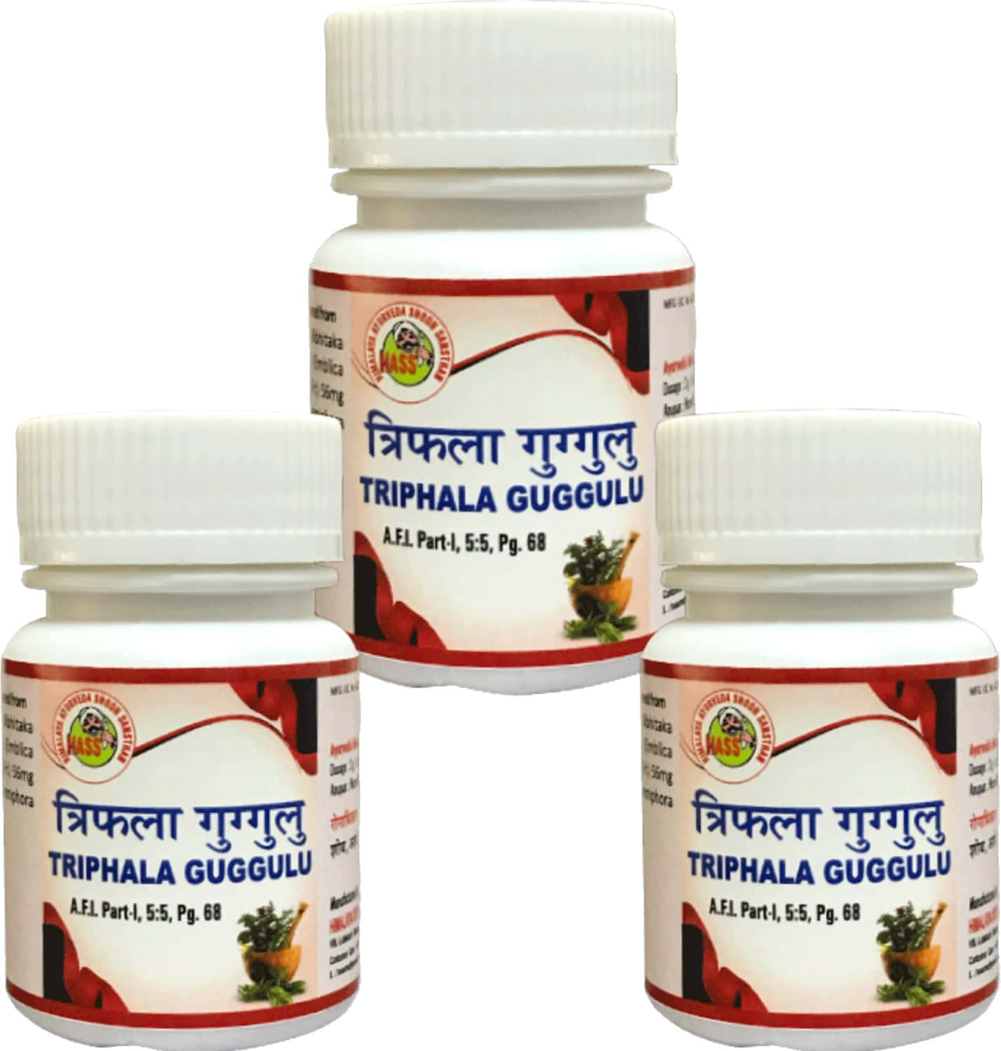 Hass Triphala Guggulu (40 Tablets Of 500mg Each X 3) Ayurvedic Medicne For Constipation