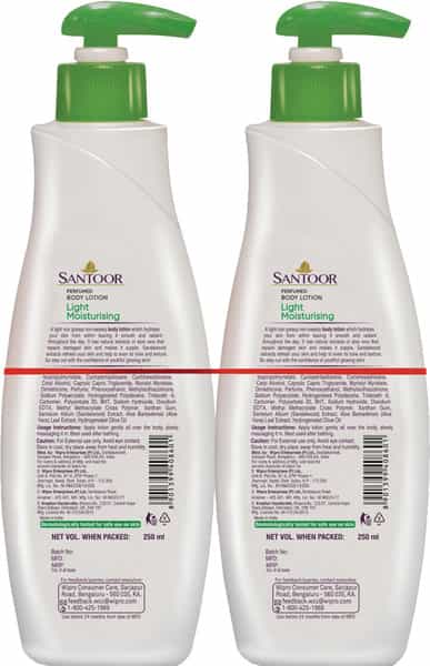 Santoor Body Lotion Germ Sheild 250 Ml (Pack Of 2)