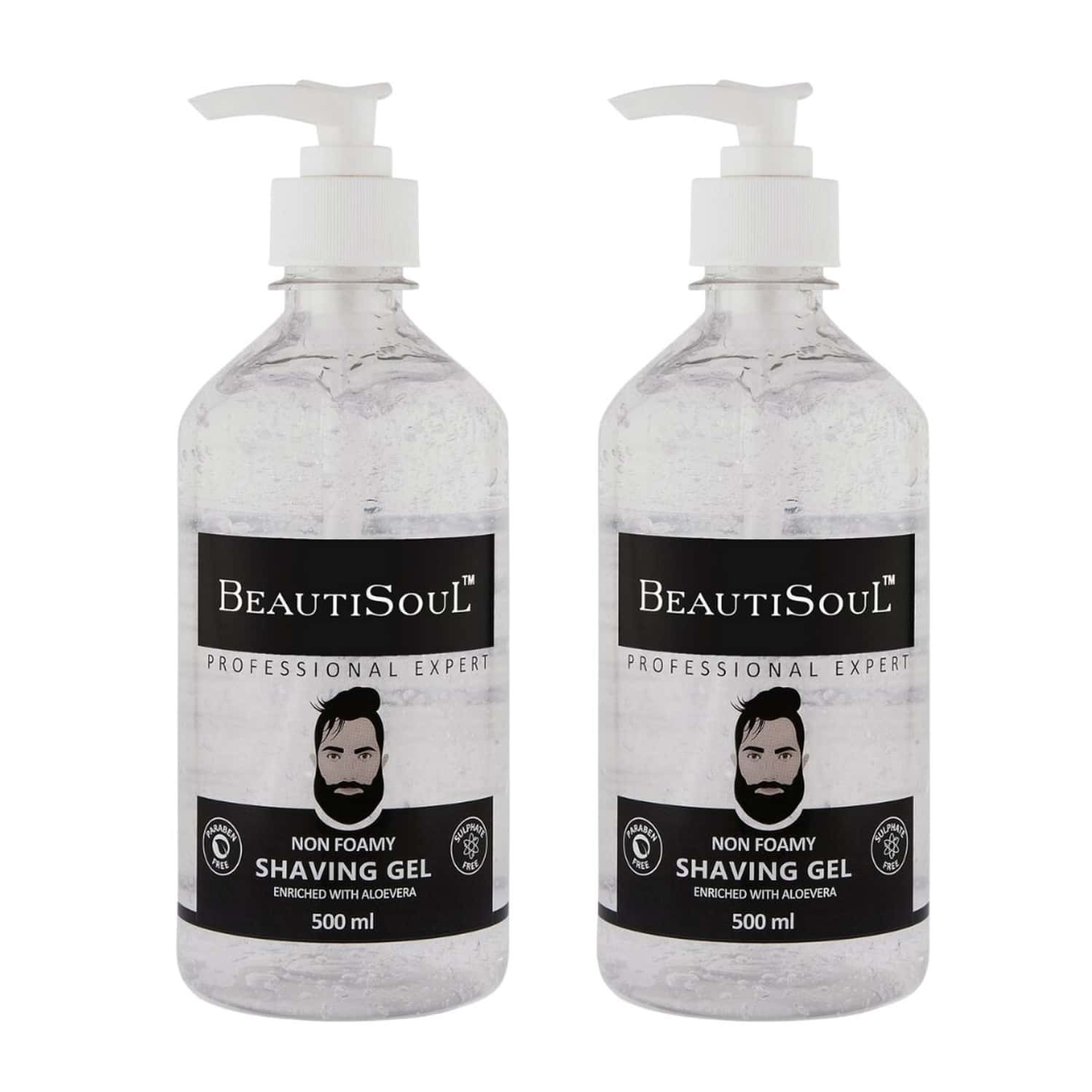 Beautisoul Non-Foaming Shave Gel | Aloevera Enriched Transparent Shave Gel | Men Offer 50 Ml + 500ml