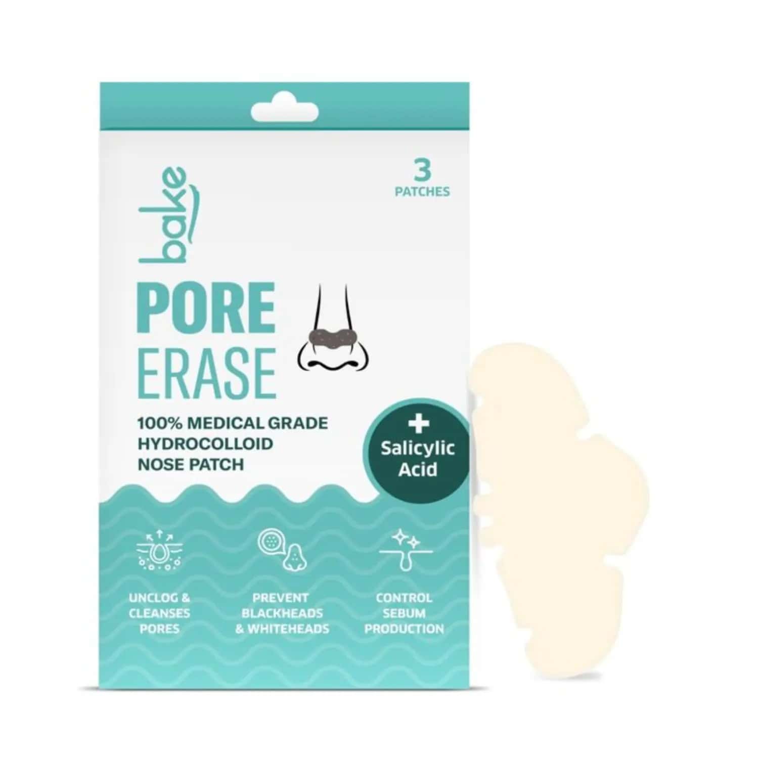 Pore Erase Hydrocolloid Nose Patches For Blackhead Removal And Clear Skin (3 Strips)