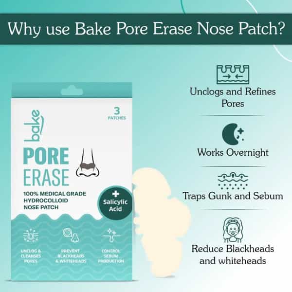 Pore Erase Hydrocolloid Nose Patches For Blackhead Removal And Clear Skin (3 Strips)