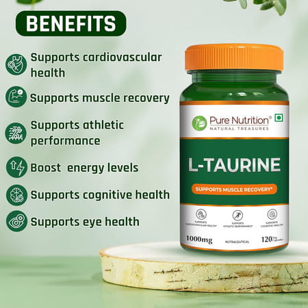 Pure Nutrition L-Taurine 1000mg - 120 Veg Capsules