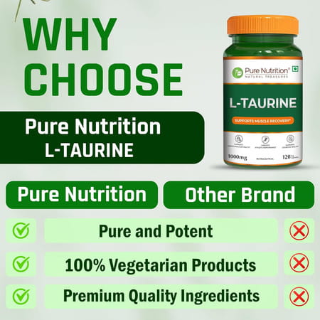 Pure Nutrition L-Taurine 1000mg - 120 Veg Capsules