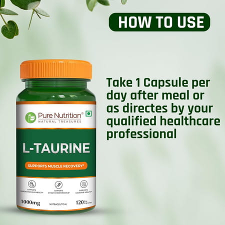 Pure Nutrition L-Taurine 1000mg - 120 Veg Capsules