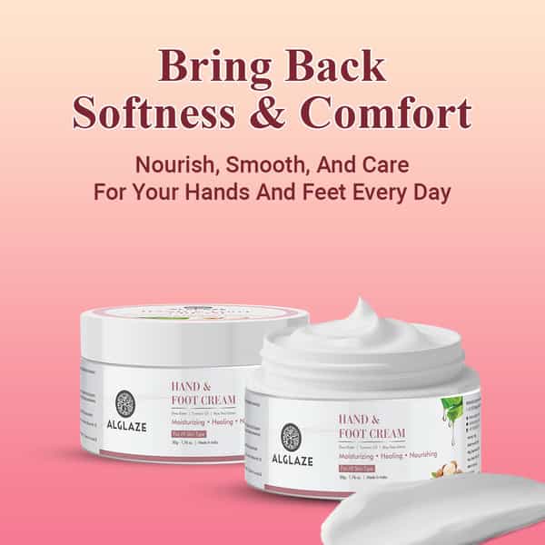 Alglaze Hand & Foot Cream | Moisturize & Heal | Shea Butter| Turmeric Oil| & Aloe Vera Extract | 50G
