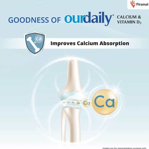 Ourdaily Calcium & Vitamin D3 - Organic Source Calcium With Vitamin D3-Teens And Adults 120 Tablets