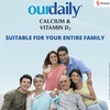 Ourdaily Calcium & Vitamin D3 - Organic Source Calcium With Vitamin D3-Teens And Adults 120 Tablets