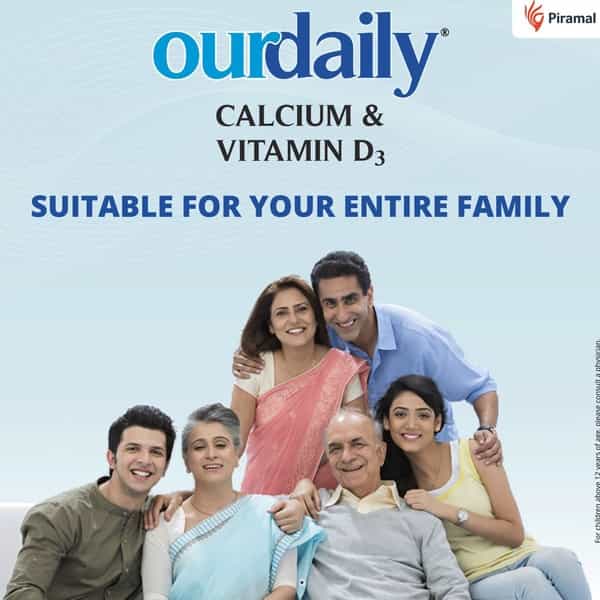 Ourdaily Calcium & Vitamin D3 - Organic Source Calcium With Vitamin D3-Teens And Adults 120 Tablets
