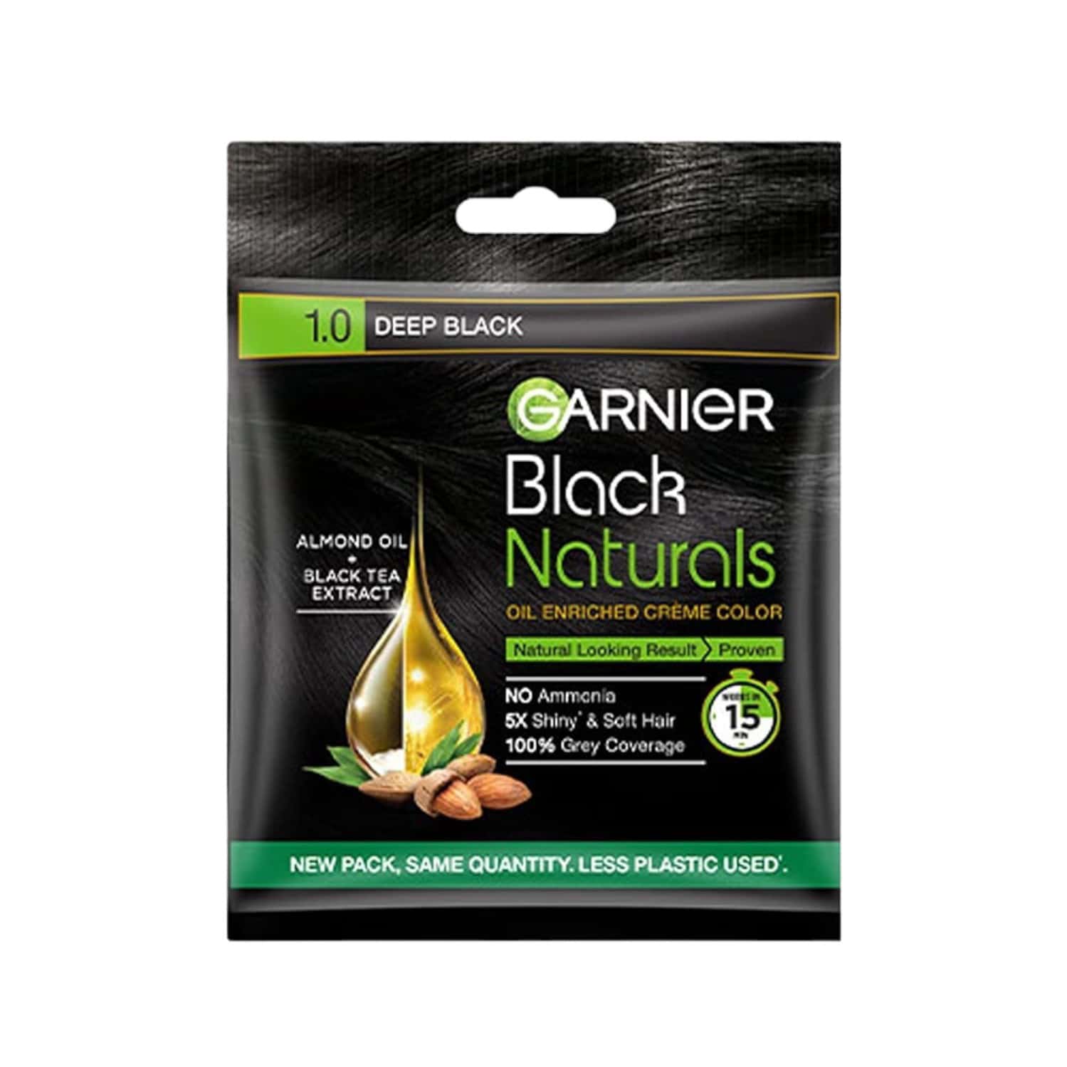 Garnier Black Naturals Oil Enriched Creme Color Deep Black 20ml + 20gm Pack Of 1