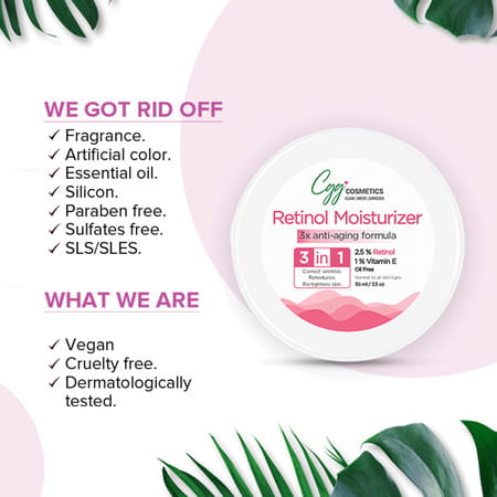 Cgg Cosmetics Retinol 2.5% Moisturizer - Youth Potion Active Retinol Aloe Vera&Shea Butter