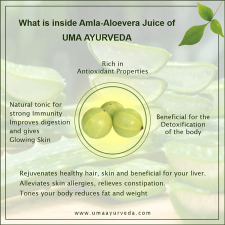 Uma Ayurveda Amla Alovera Ayurvedic Shake - Useful In Digestive Care - 1 Litre