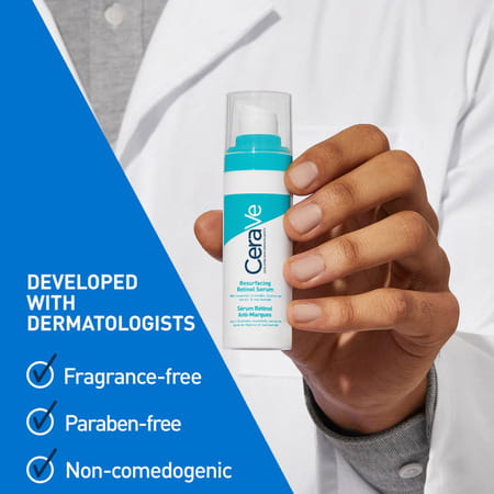 Cerave Resurfacing Retinol Serum, Reduces Acne Marks With Licorice Root Extract & Niacinamide 30ml
