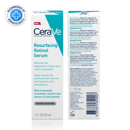 Cerave Resurfacing Retinol Serum, Reduces Acne Marks With Licorice Root Extract & Niacinamide 30ml
