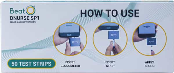 Beato Blood Glucose Test Strip - Pack Of 100 Strips (Compatible With Beato Smart Glucometer)