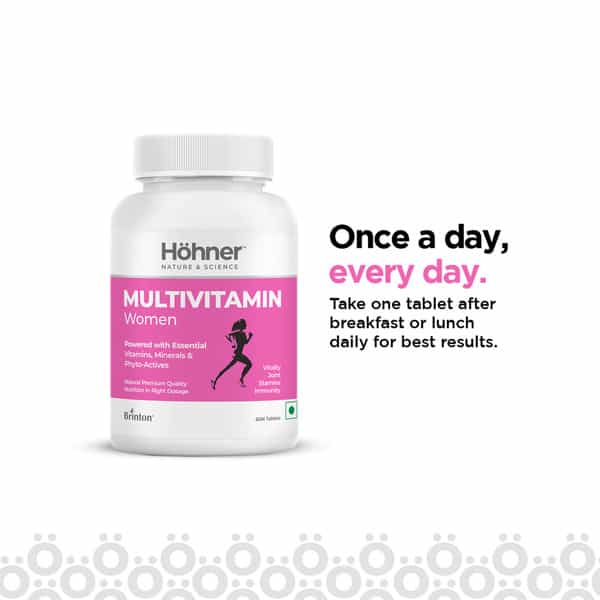 Hohner Multivitamin Women With Essential Vitamins Minerals & Phyto-Actives Once A Day-60 Tablets