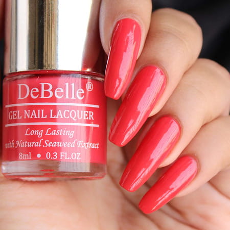 Debelle Gel Nail Lacquer Princess Belle Coral Orange Nail Polish-8ml
