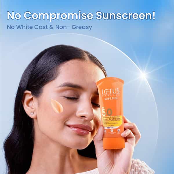 Lotus Herbals Safe Sun Vitamin C Matte Gel Daily Sunscreen | Spf50 Pa+++ | Normal Or Oily Skin | 75G