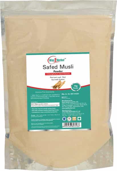 Way2herbal Safed Musli Powder - 1 Kg Powder