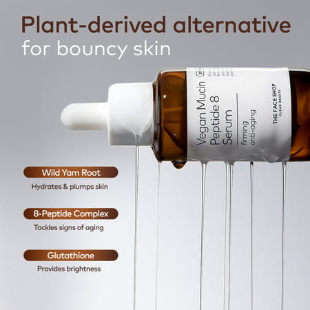 The Face Shop Alltimate Vegan Mucin Peptide 8 Serum - No Snails | Anti Aging | Hydrating - 30ml