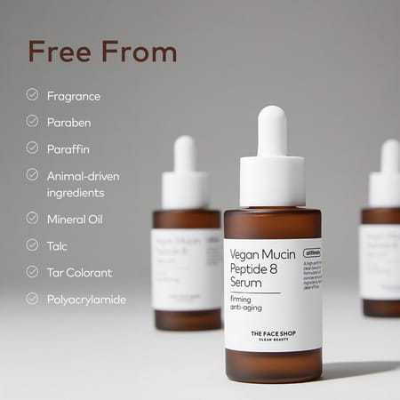The Face Shop Alltimate Vegan Mucin Peptide 8 Serum - No Snails | Anti Aging | Hydrating - 30ml