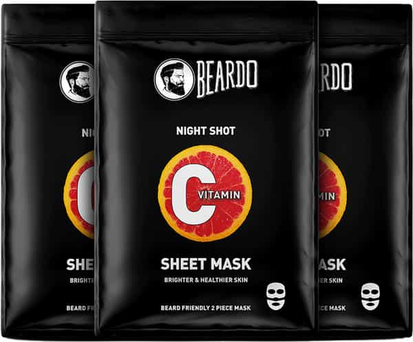 Beardo Vitamin C Brightening Sheet Masks For Instant Glow - Pack Of 3