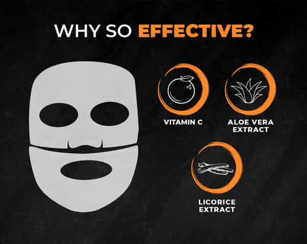 Beardo Vitamin C Brightening Sheet Masks For Instant Glow - Pack Of 3