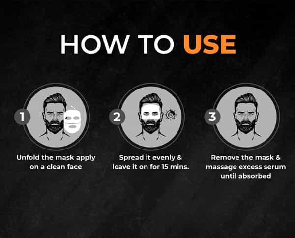 Beardo Vitamin C Brightening Sheet Masks For Instant Glow - Pack Of 3