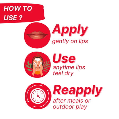 Healthbest Kidbest Lip Balm For Kids|Extra Nourishing|Dry & Damaged Lips|Watermelon Flavor|7gm