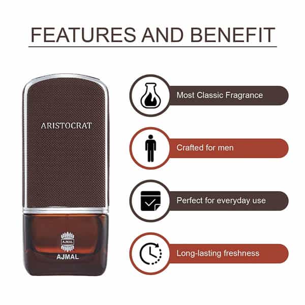 Ajmal Aristocrat Edp Woody Perfume 75Ml For Men And Raindrops Femme Deodorant Chypre 200Ml For Women