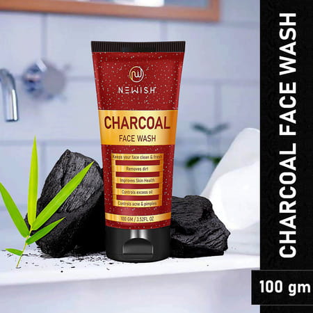 Newish Activated Charcoal Facewash For Oily Skin Parabens Free All Skin Type 100gm|Anti Pollution