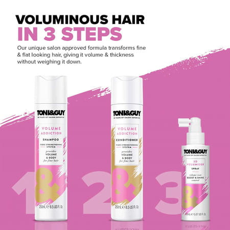 Toni & Guy Volume Addiction Shampoo | Gives Natural Volume & Bounce To Fine Hair | 250ml