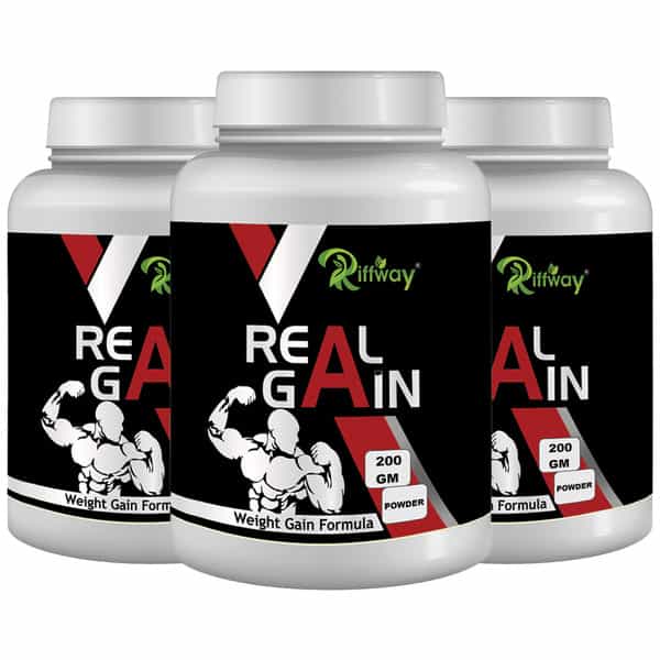 Riffway Real Gain Weight Gain Powder | Enhance Bone Density & Overall Skeletal Health (3X200gm)