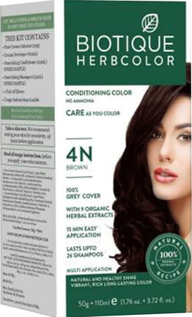 Biotique Herbcolor 4n Brown - 50 Gm +110 Ml
