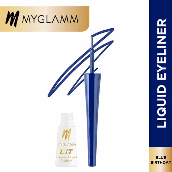 Myglamm Lit Glossy Liquid Eyeliner-Blue Birthday