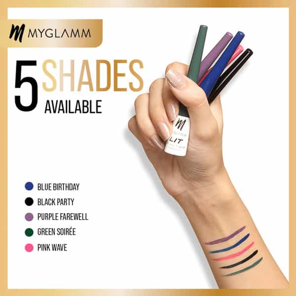 Myglamm Lit Glossy Liquid Eyeliner-Blue Birthday