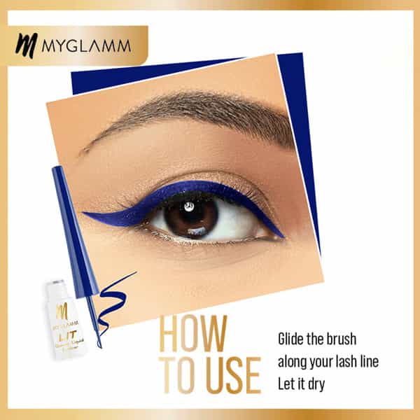 Myglamm Lit Glossy Liquid Eyeliner-Blue Birthday