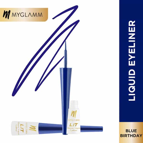 Myglamm Lit Glossy Liquid Eyeliner-Blue Birthday