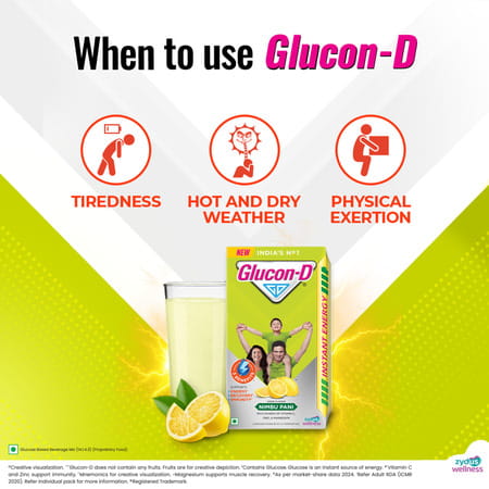Glucon-D Nimbu Pani With 3 Benefits Of Energy | Recovery | And Immunity | 1 Kg Box (Free 250 G)