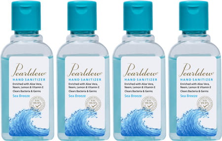 Pearldew Hand Sanitizer (Gel) Sea Breeze 60 Ml - Pack Of 4