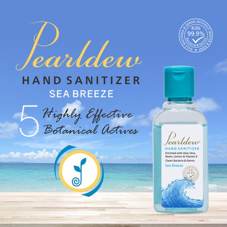 Pearldew Hand Sanitizer (Gel) Sea Breeze 60 Ml - Pack Of 4