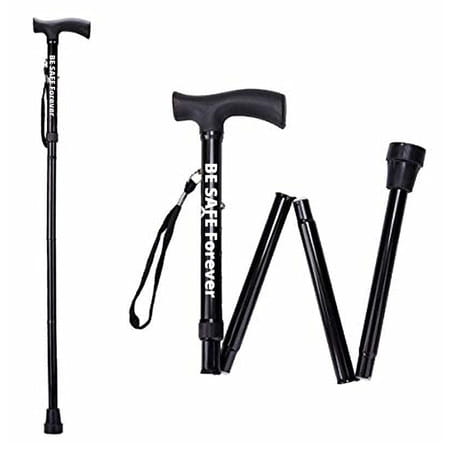 Besafe Forever Walking Stick For Patients | Unisex | Foldable | Aluminum | Black