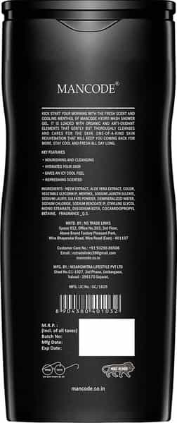 Mancode Hydro Wash 3 In 1 ( Body+Face+Hair ) | 450Ml
