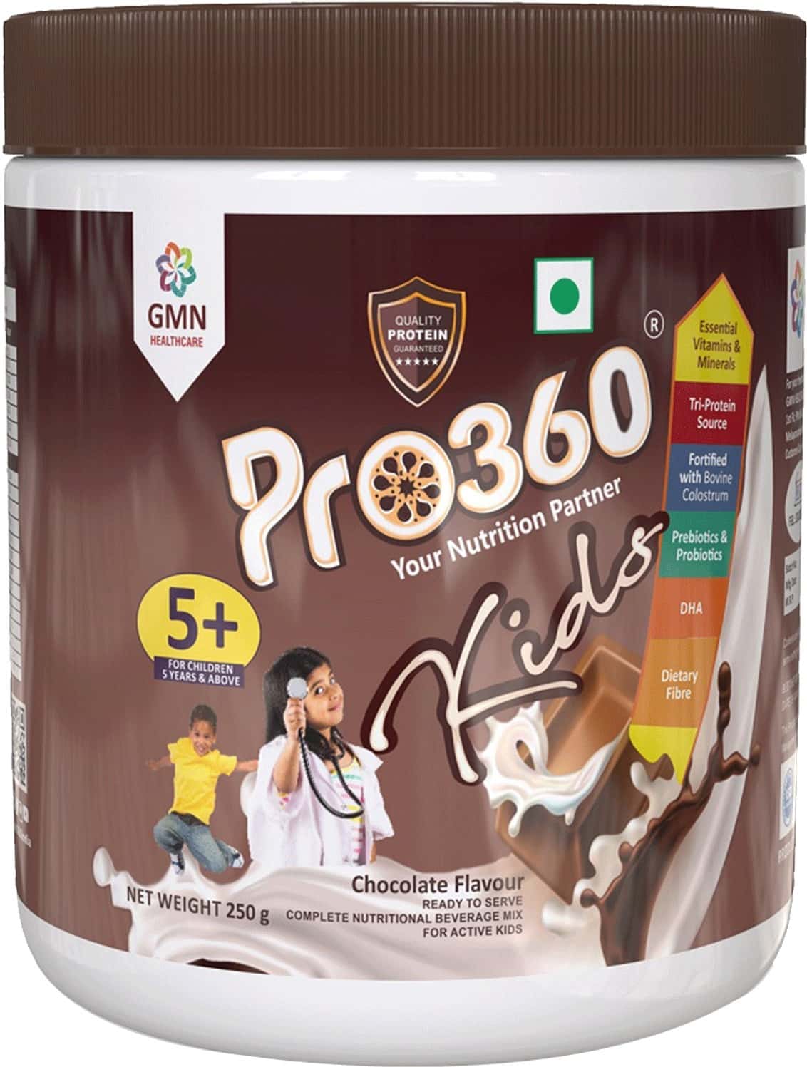 Pro360 Kids | Nutritional Protein Supplement | Chocolate | Powder | Jar | 250 Gm