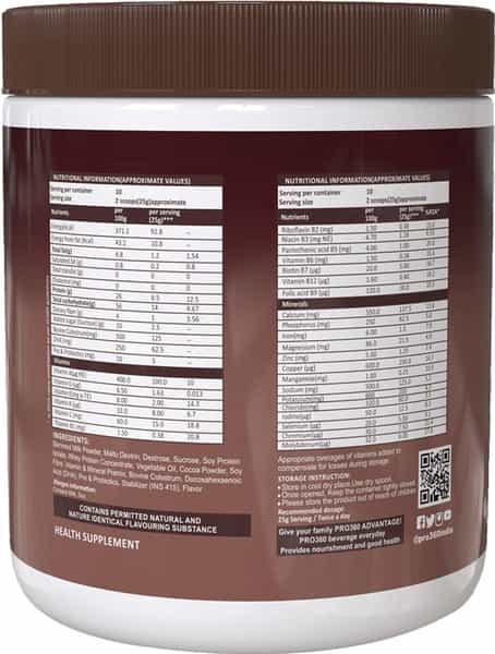 Pro360 Kids | Nutritional Protein Supplement | Chocolate | Powder | Jar | 250 Gm