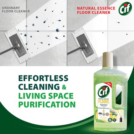 Cif Natural Essence Floor Cleaner For Tough Stains Yuzu Lemon & Lemongrass Scent 997ml