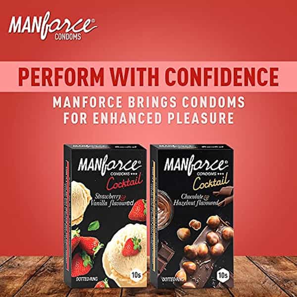 Manforce Cocktail Combo Pack (Hazelnut+Chocolate And Strawberry+Vanilla) Condom (Set Of 2 20 Pcs)