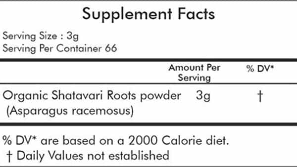 Grazing Meadows Organic Shatavari Powder (Asparagus Racemosus) - 200Gms Useful For Women's Wellness