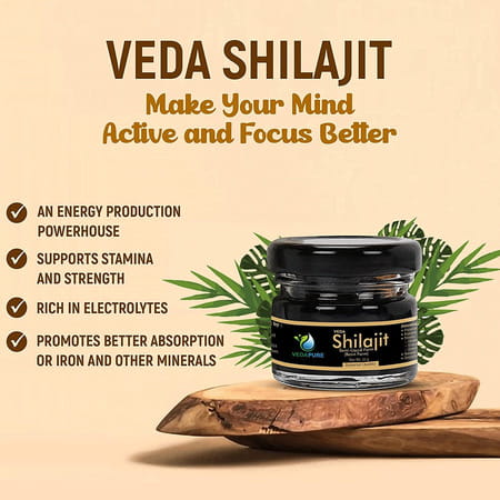 Vedapure Original Shilajit Resin For Endurance And Bodybuilding -25 Gram (pack Of 1)